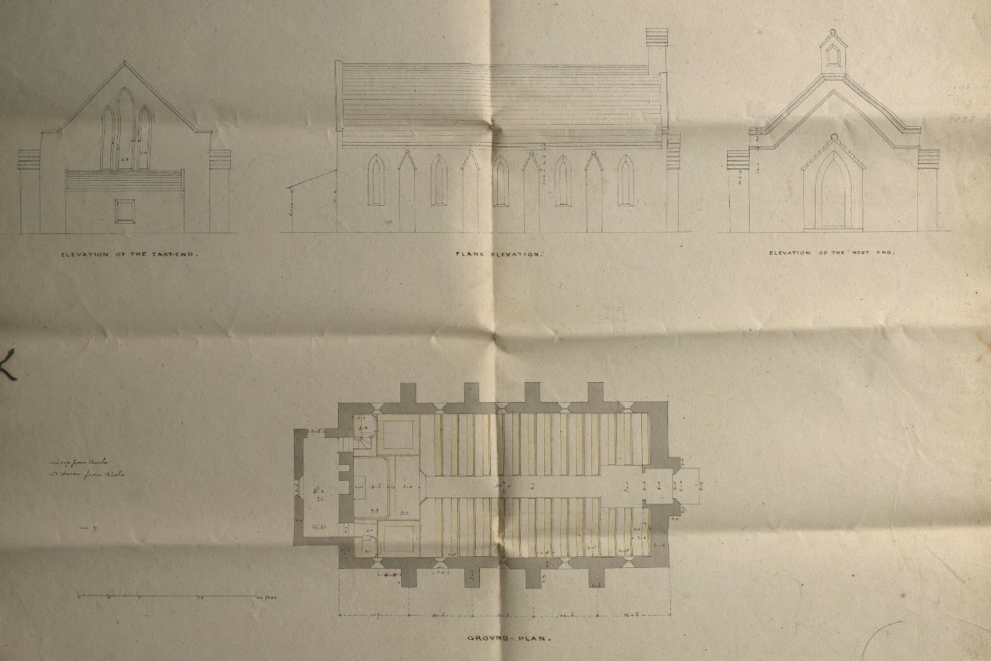 John Semple & Son, “Dunganstown. Redcross. Ground Plan. Elevation of East End. West End. Flank Elevation John Semple & Son,” RCB Library - Architectural Drawings, accessed April 4, 2023, https://archdrawing.ireland.anglican.org/items/show/9849.