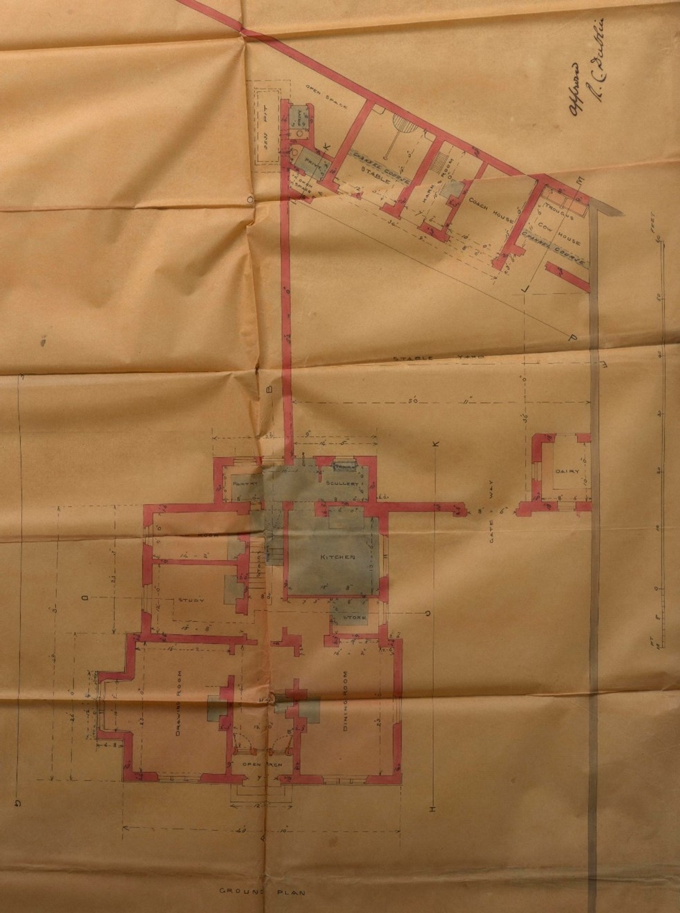 Frederick Darley, “Taney. Glebe House. Second Floor Plan. 7 Bedrooms | Dressing Room Hay Loft | Servants Bed Room. 60ft. Approved RC Dublin,” RCB Library - Architectural Drawings, accessed April 4, 2023, https://archdrawing.ireland.anglican.org/items/show/9754.