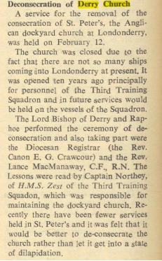 Church of Ireland Gazette, 20 February 1959.