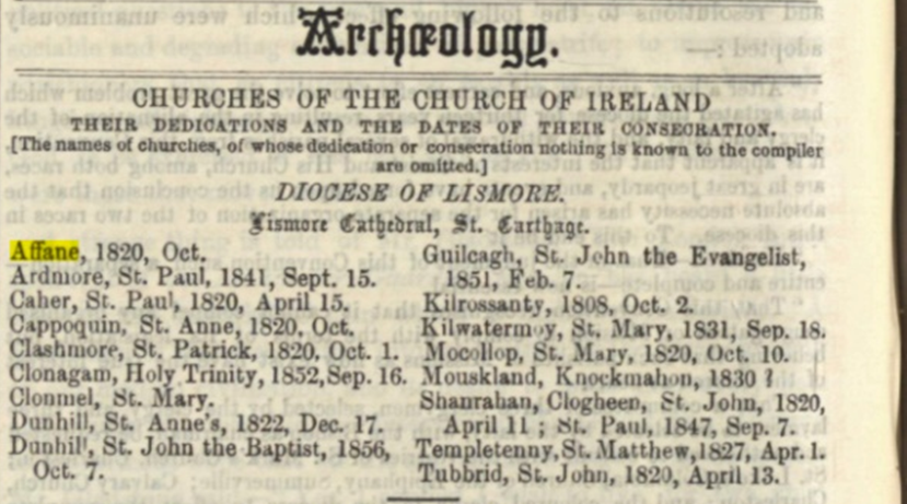 Irish Ecclesiastical Gazette, 29 June 1888.