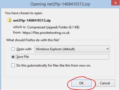 Check "Save File", then "OK".