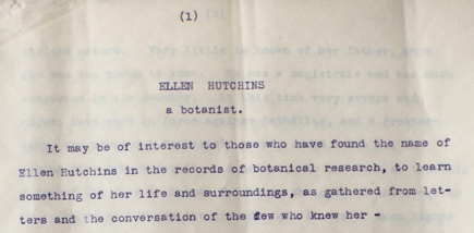 Memoir of Ellen Hutchins by Alicia Maria Hutchins