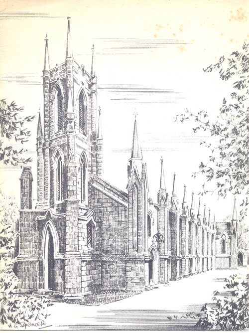 St Mary's Church, Donnybrook, from the cover of L.W. Webb, The Parish of Donnybrook A Brief History (1946).