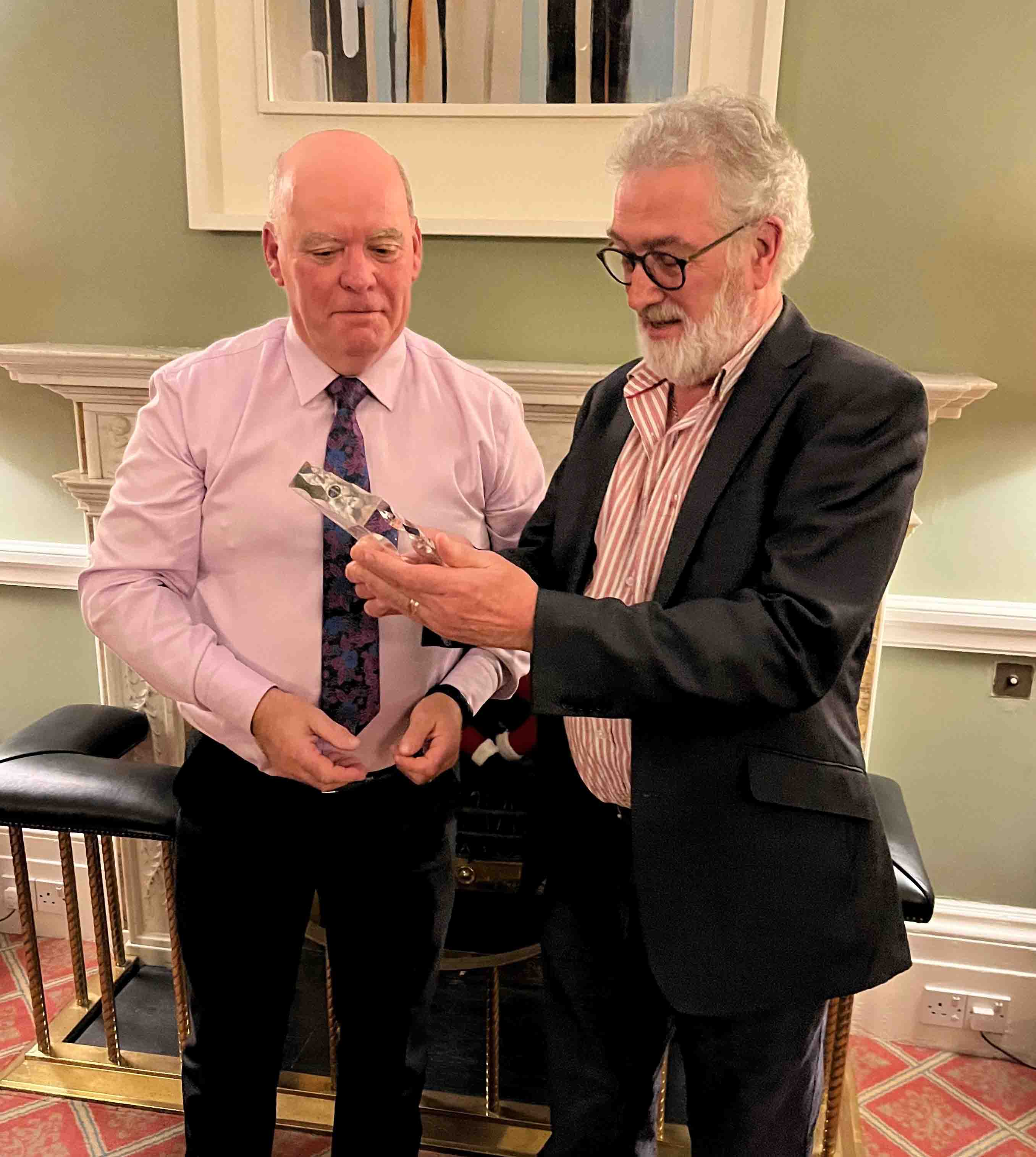 Dean Field receives his gift for long service from the Ven Ricky Rountree.
