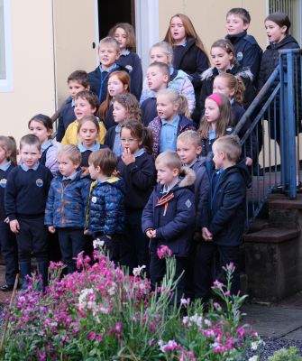 Some of the pupils singing at the official opening.