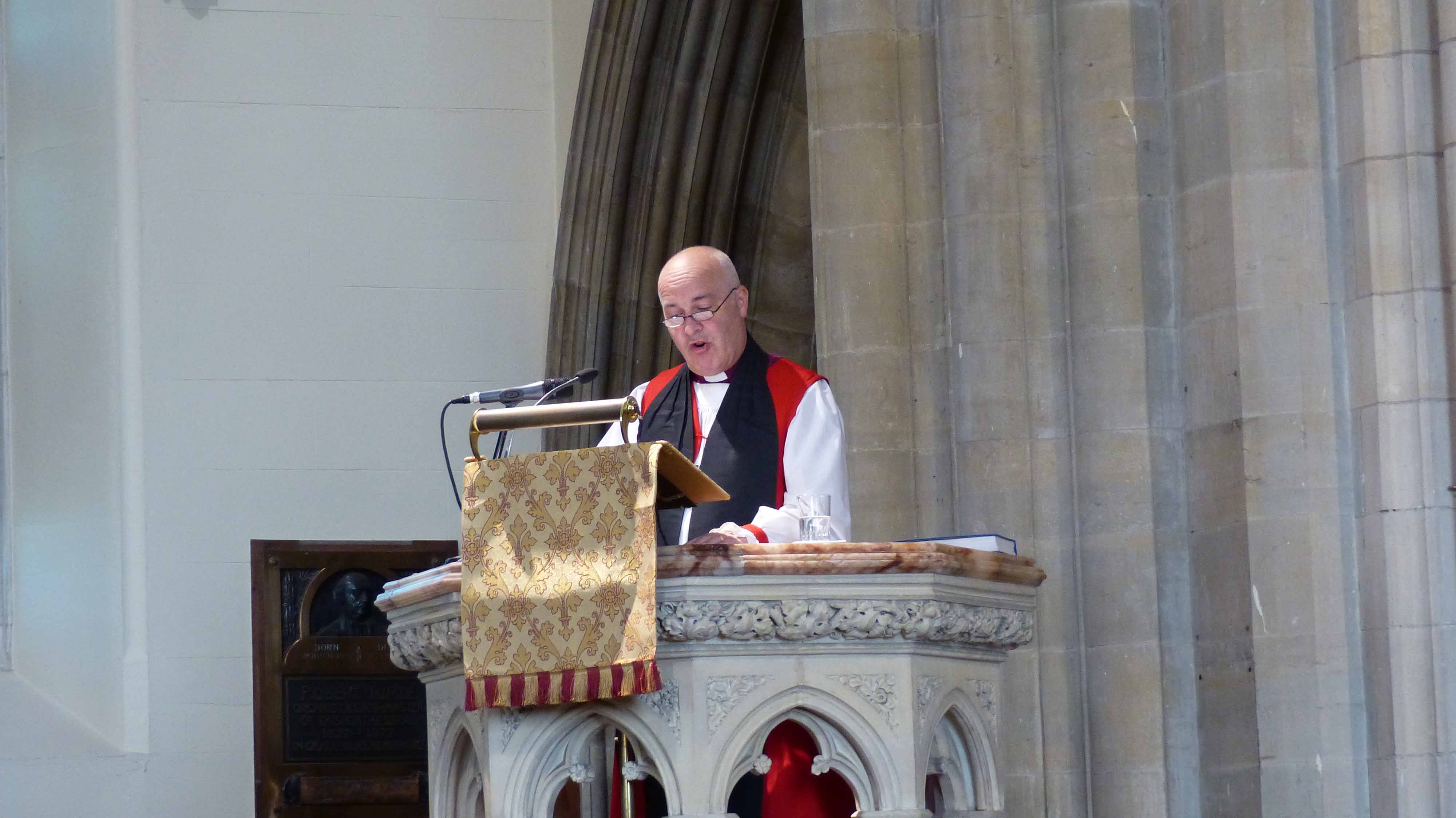 Bishop Stephen Cottrell preaching in St Patrick's Cathedral, Armagh, at the 750th Anniversary service.