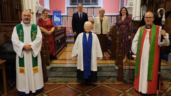 Attending the service were (front, from left): Canon Paul Thompson, Warden of Readers; Joan Nelson, Diocesan Reader and Bishop Ian Ellis. Back row (from left): Wendy Kerr, Keith Browne, Viola Bryson and Pamela Hutchinson, Diocesan Pastoral Assistants.