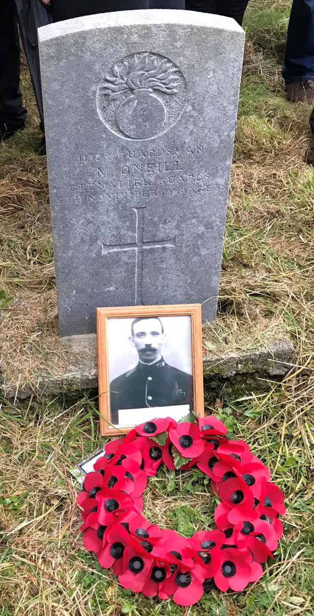 The grave of Michael Fursey O'Neill, near Durrus, County Cork, on Armistice Day 2018.