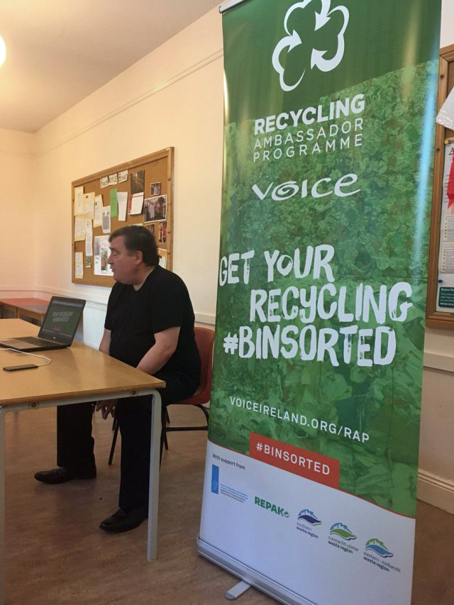 Dan Boyle speaking at the workshop on recycling.