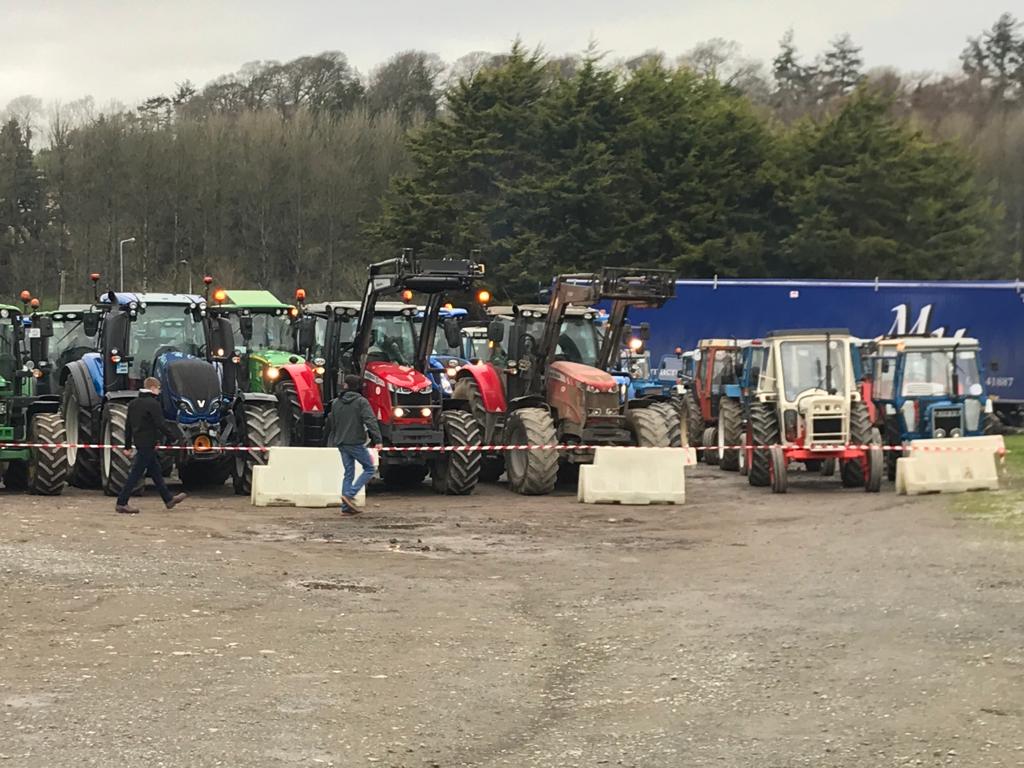 Tractors lining up.