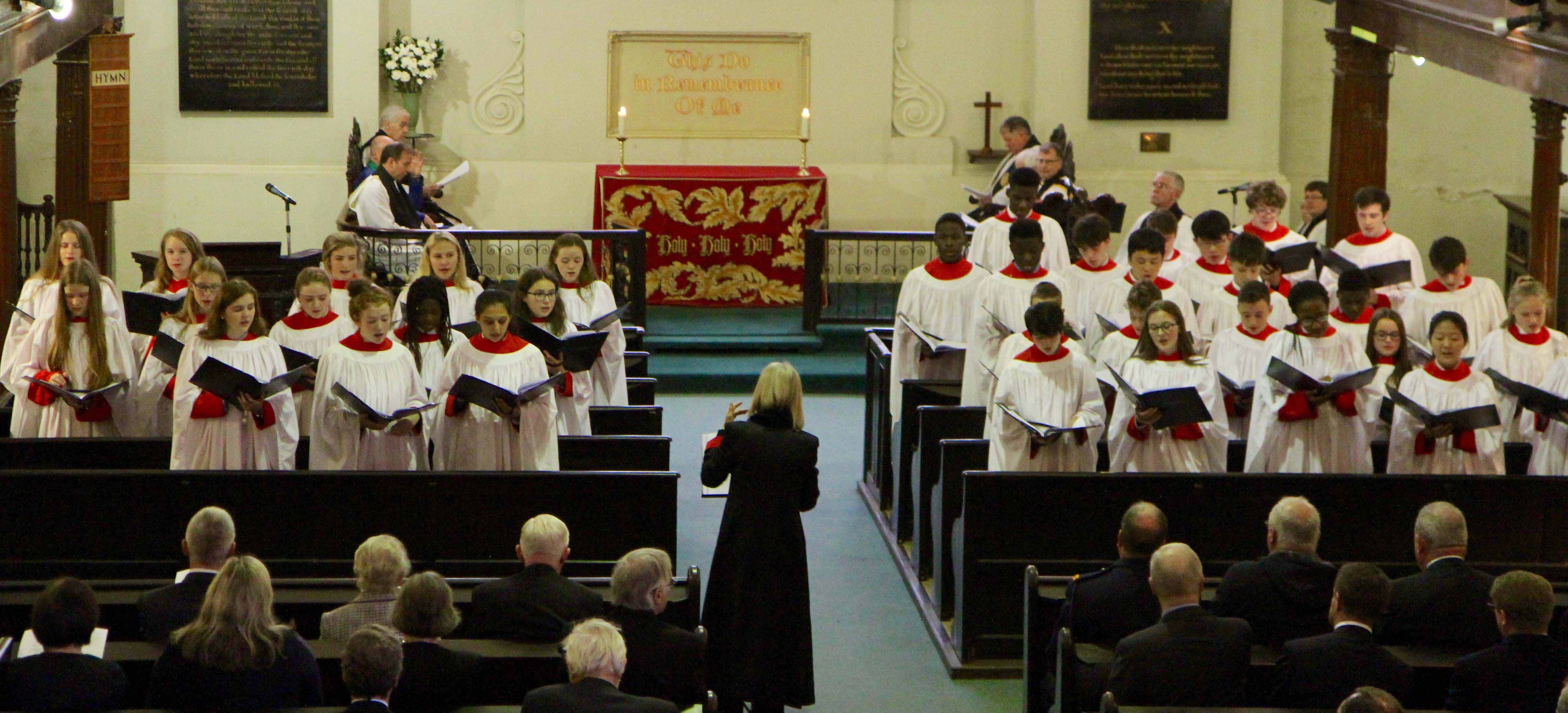 The Choir of the King's Hospital School singing at the New Law Term Service.