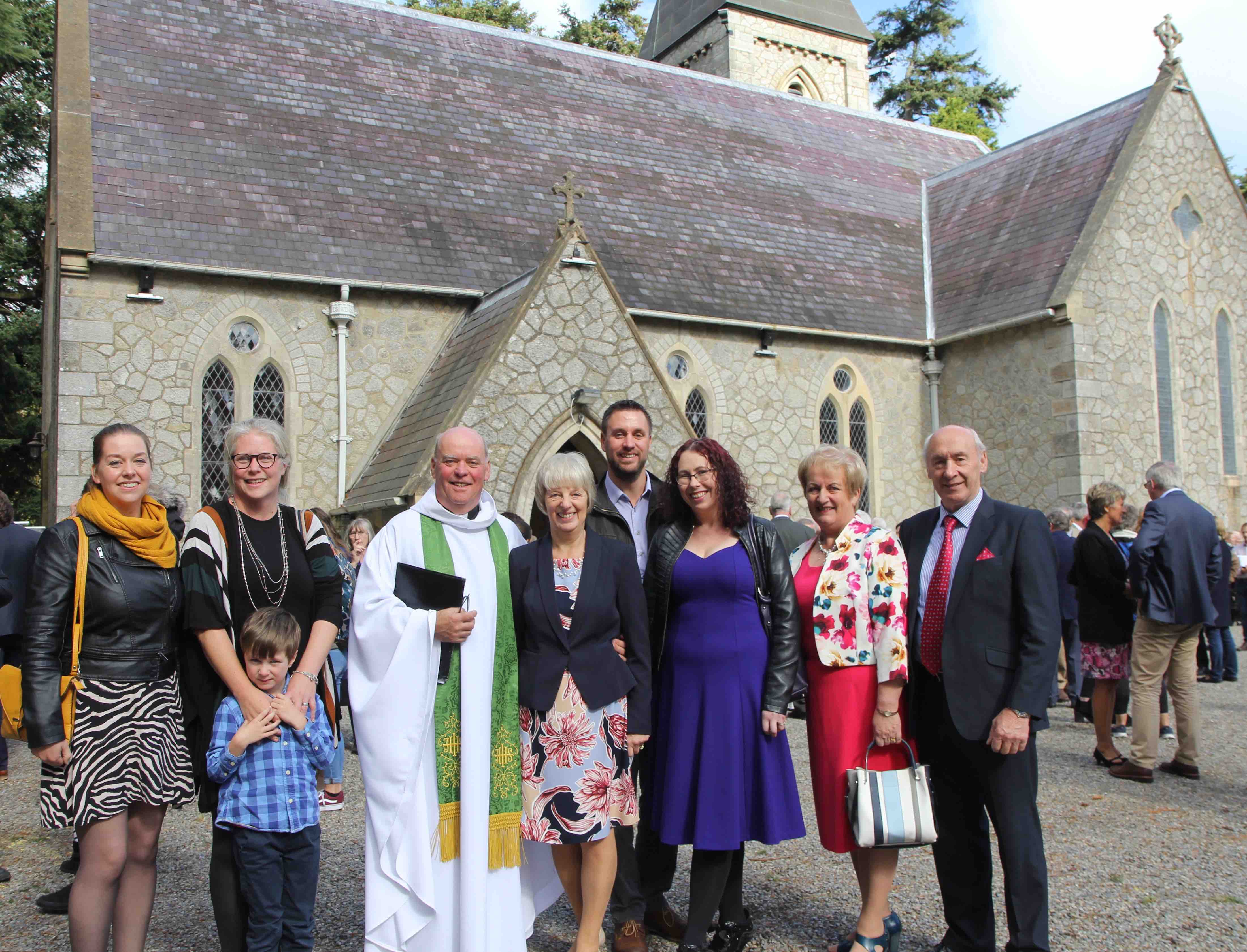 Archdeacon Ricky Rountree with his wife and family - Vivienne Rountree, Beth and Jake Stack, Archdeacon Ricky Rountree, Elizabeth Rountree, Lindsay and Mary Neylon, Meta Kinnear and Lester Kinnear.