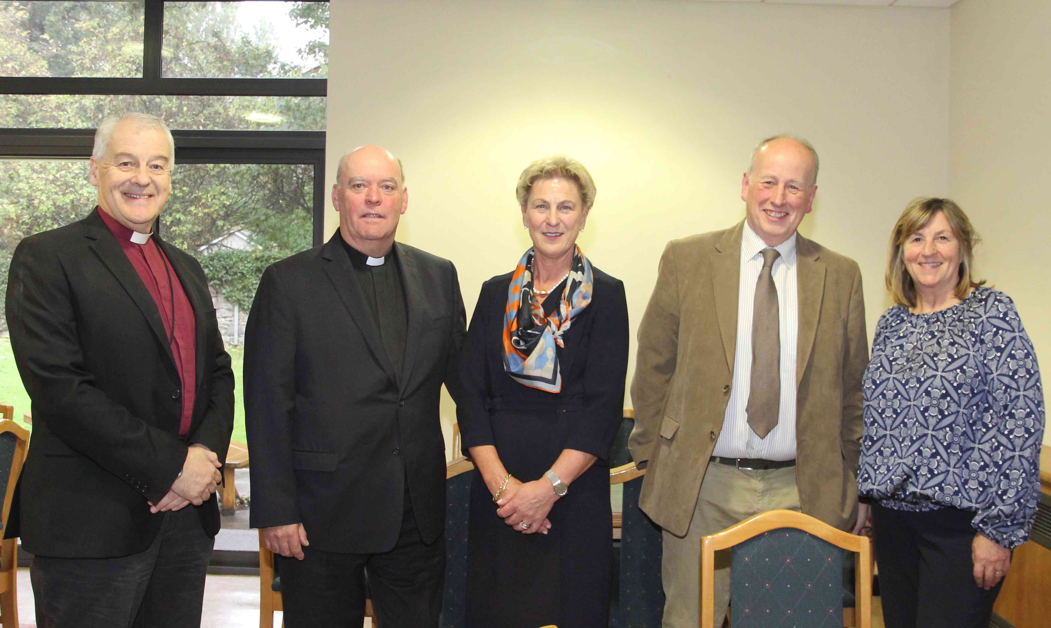 Archdeacon Ricky Rountree (second from left) with Archbishop Michael Jackson, Diocesan Secretaries Sylvia Heggie and Jennifer Byrne and Derek Neilson of Diocesan Councils.