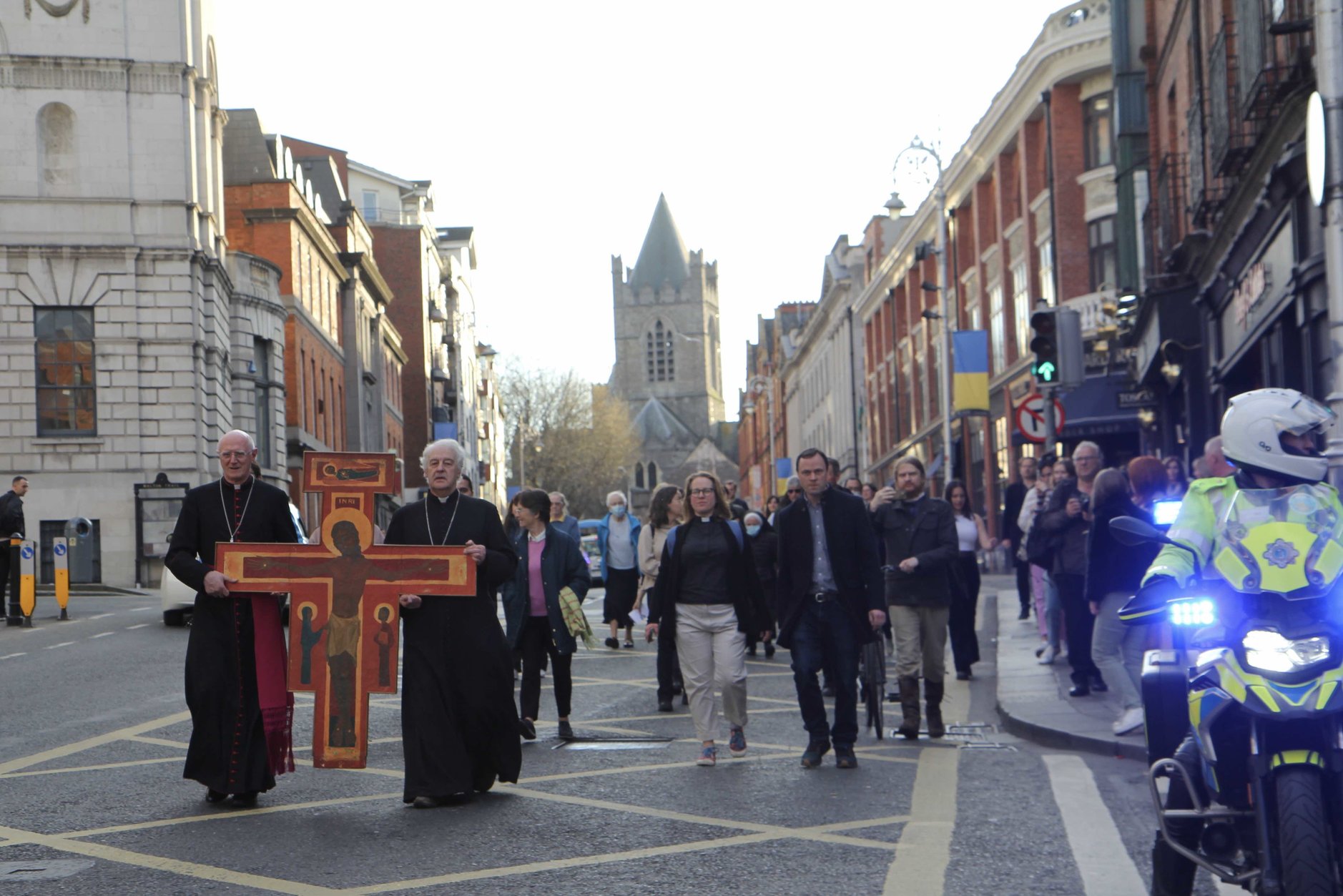Archbishop Dermot Farrell and Archbishop Michael Jackson on Dame Street.