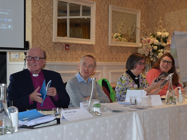 Bishop Ferran, Tim Roulston, Canon Ruth West and Rita Day.