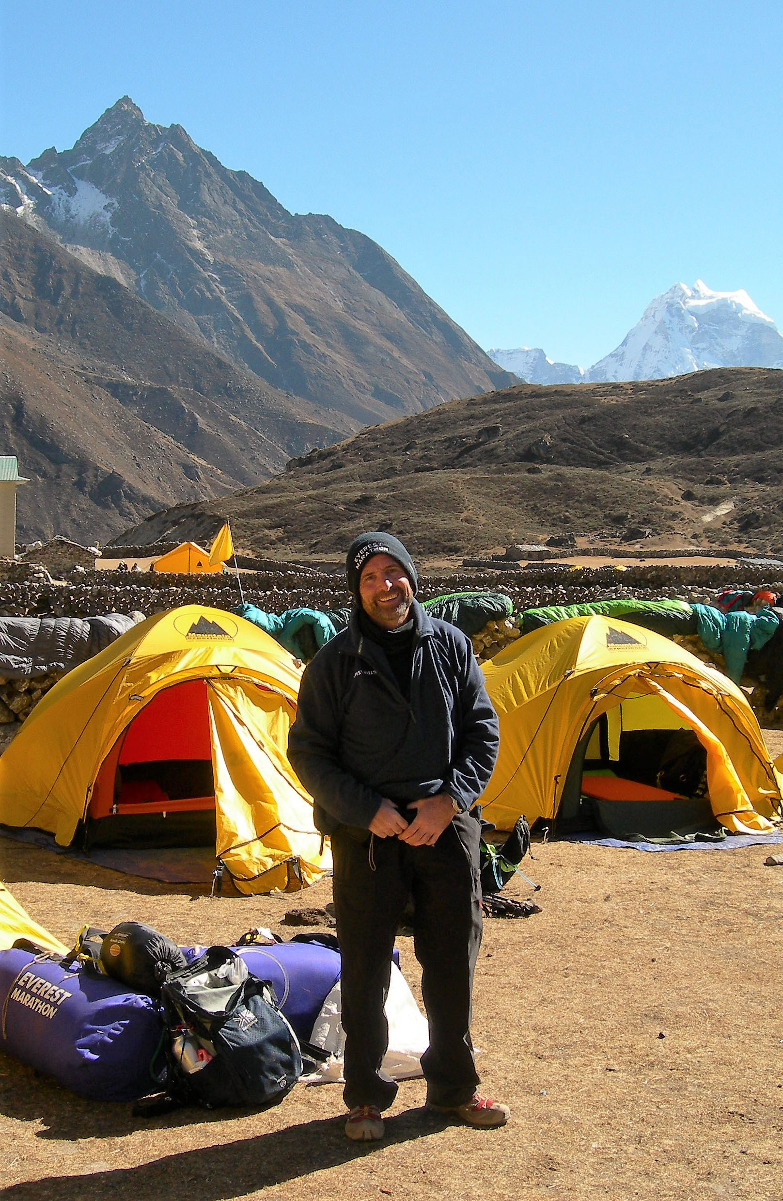 Ken Tate in the Everest region during acclimatisation for the last Everest Marathon.