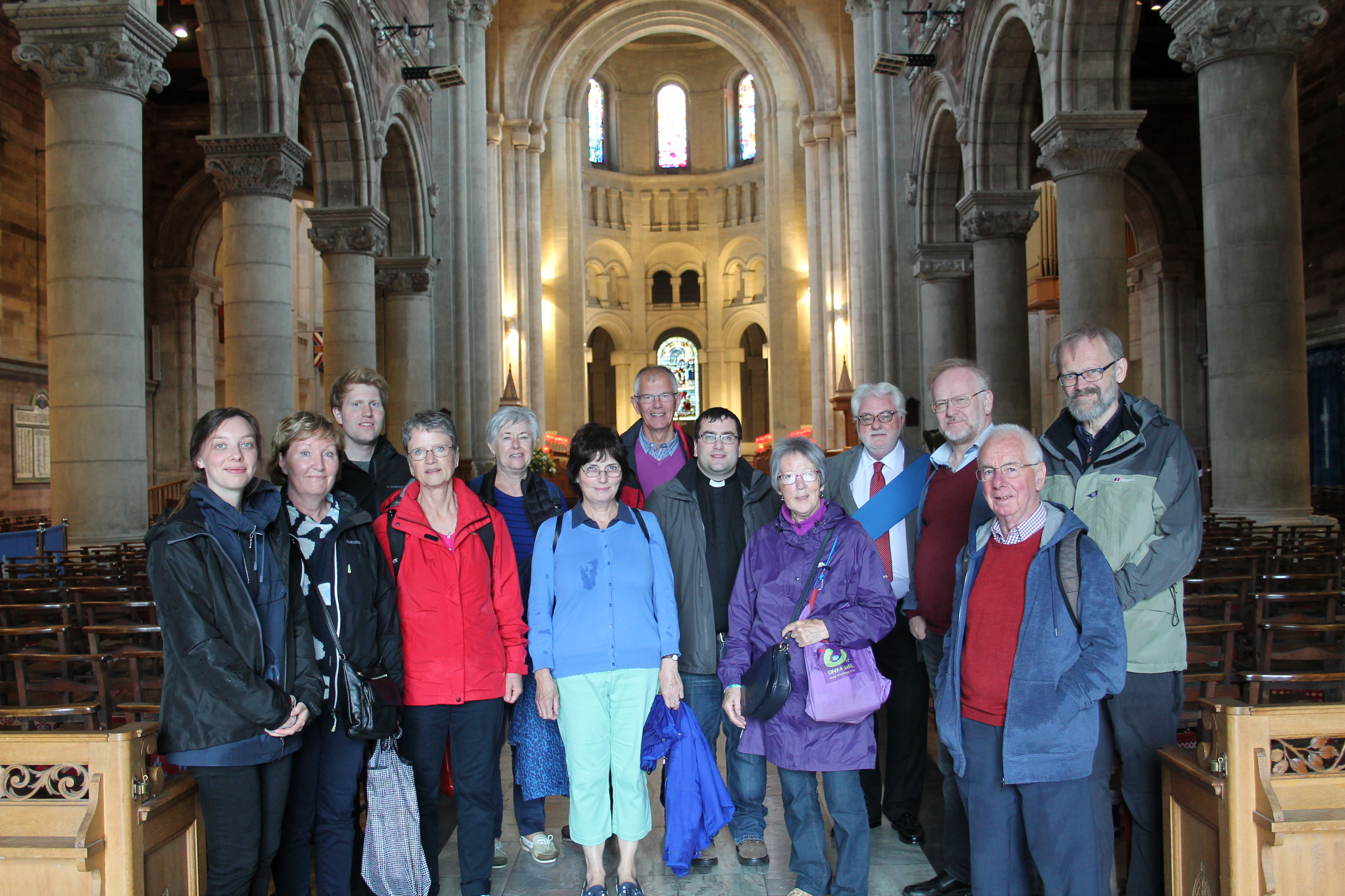 The visitors from the Parish of Larne and Inver, Glynn and Raloo and the Parish of Väderstad, Sweden, at Belfast Cathedral with the Rev Philip Benson, curate, Larne, and Cathedral guide Sam Millar (third from right at back).