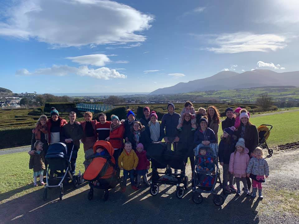 Some of the families who attended the Ballinderry Parish Weekend in Castlewellan.