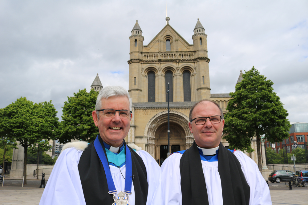 Dean of Belfast, the Very Rev Stephen Forde, with new Chapter member, the Rev Canon Kevin Graham.