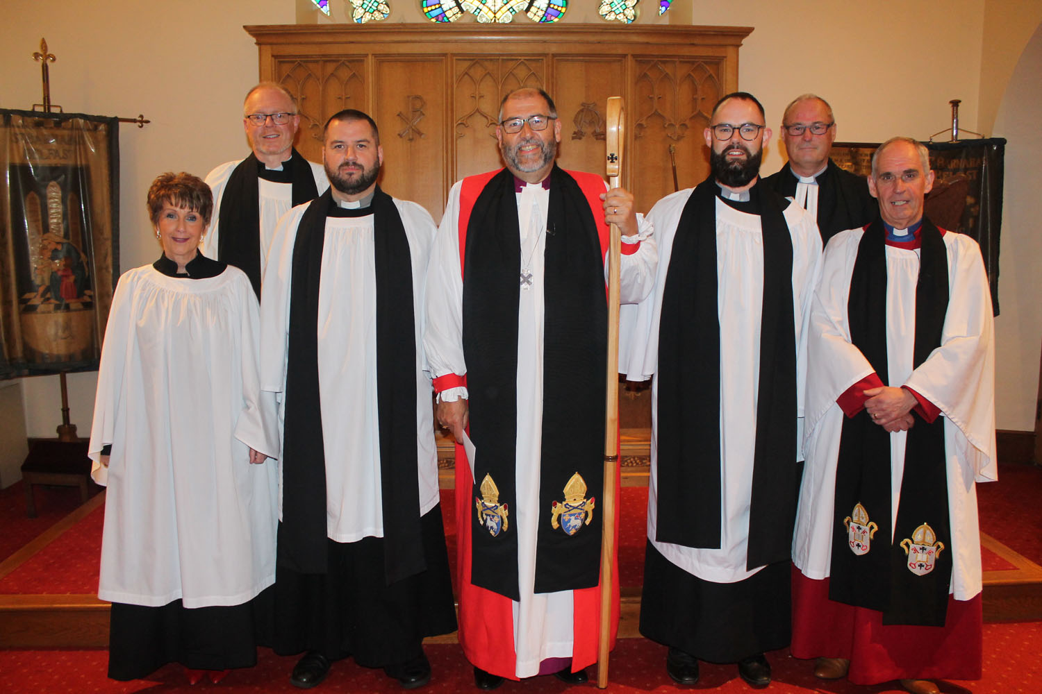 Parish reader Kate Crothers and clergy pictured at the Service of Introduction and Licensing.