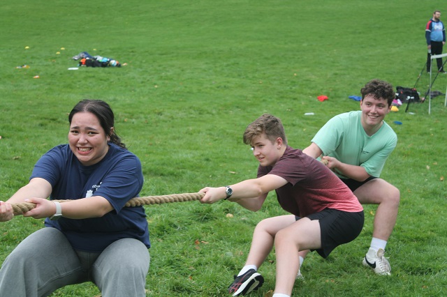 Tug of war fun at Connor Takes The Castle!