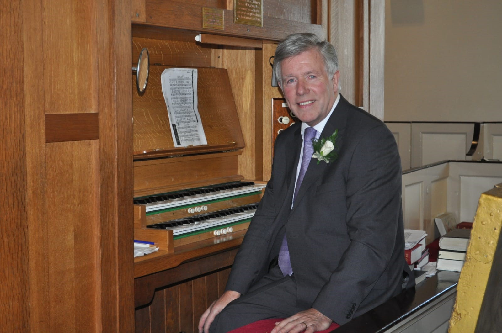 Robert Yarr BEM at the organ in Ballinderry Parish Church which he has presided over for the past 60 years.
