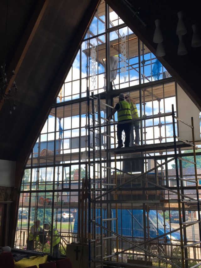 Building work at Mount Merrion Parish Church, Belfast, in 2018.