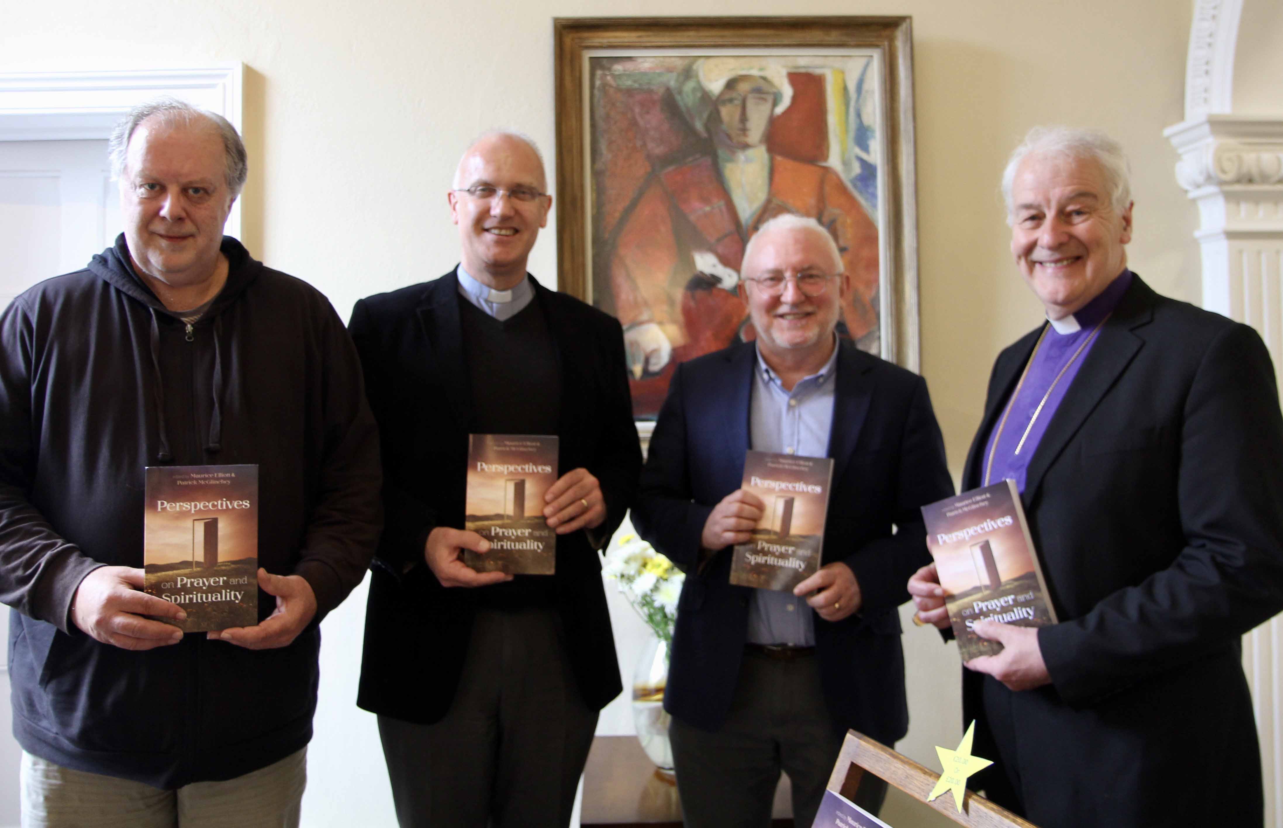 At the launch of Perspectives on Prayer and Spirituality were the Revd Dr Craig Bartholomew, Canon Dr Maurice Elliott and the Revd Dr Paddy McGlinchey (editors) and Archbishop Michael Jackson.