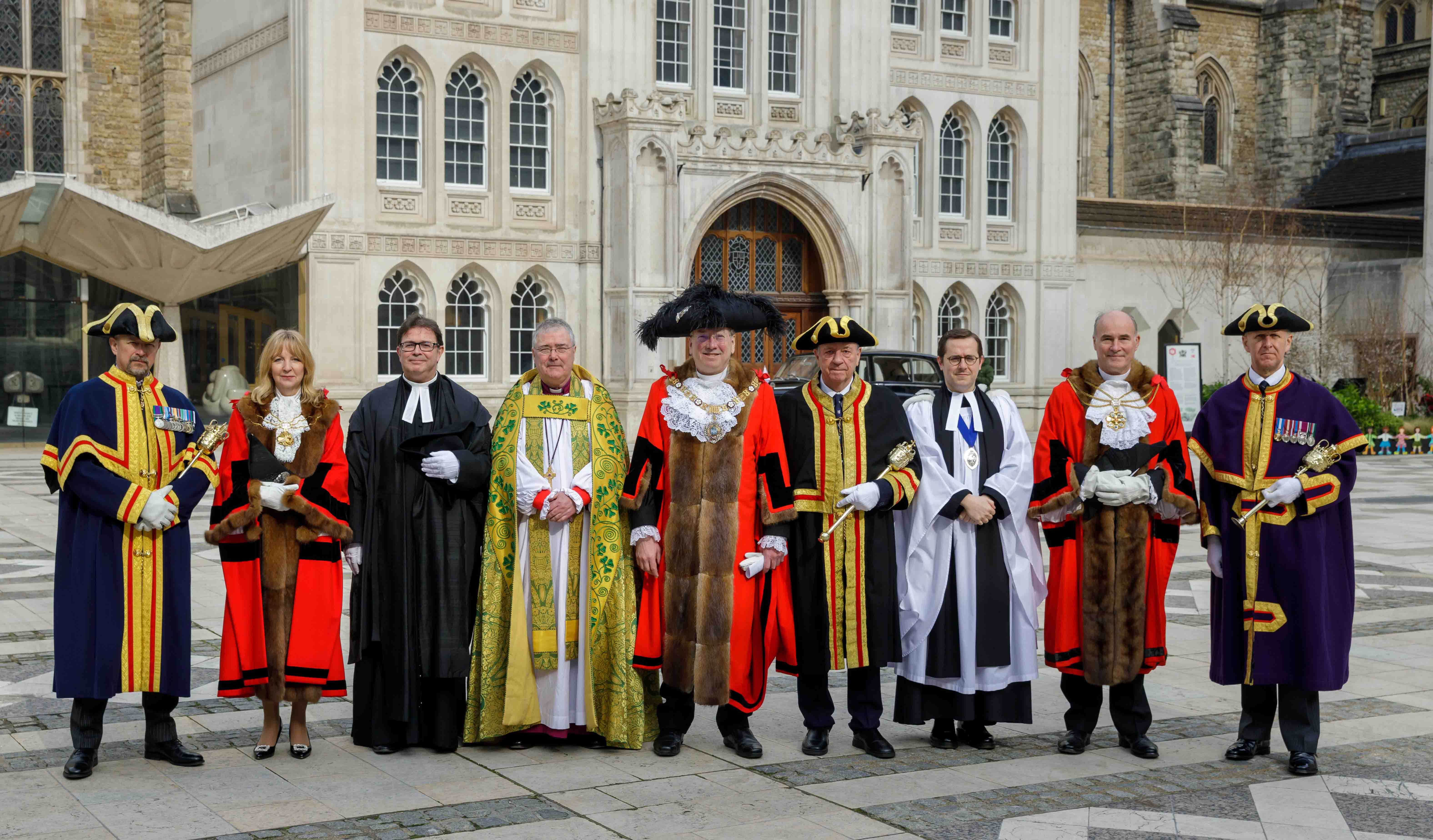 Clergy and civic representatives following the service. Credit: Gerald Sharp Photography.