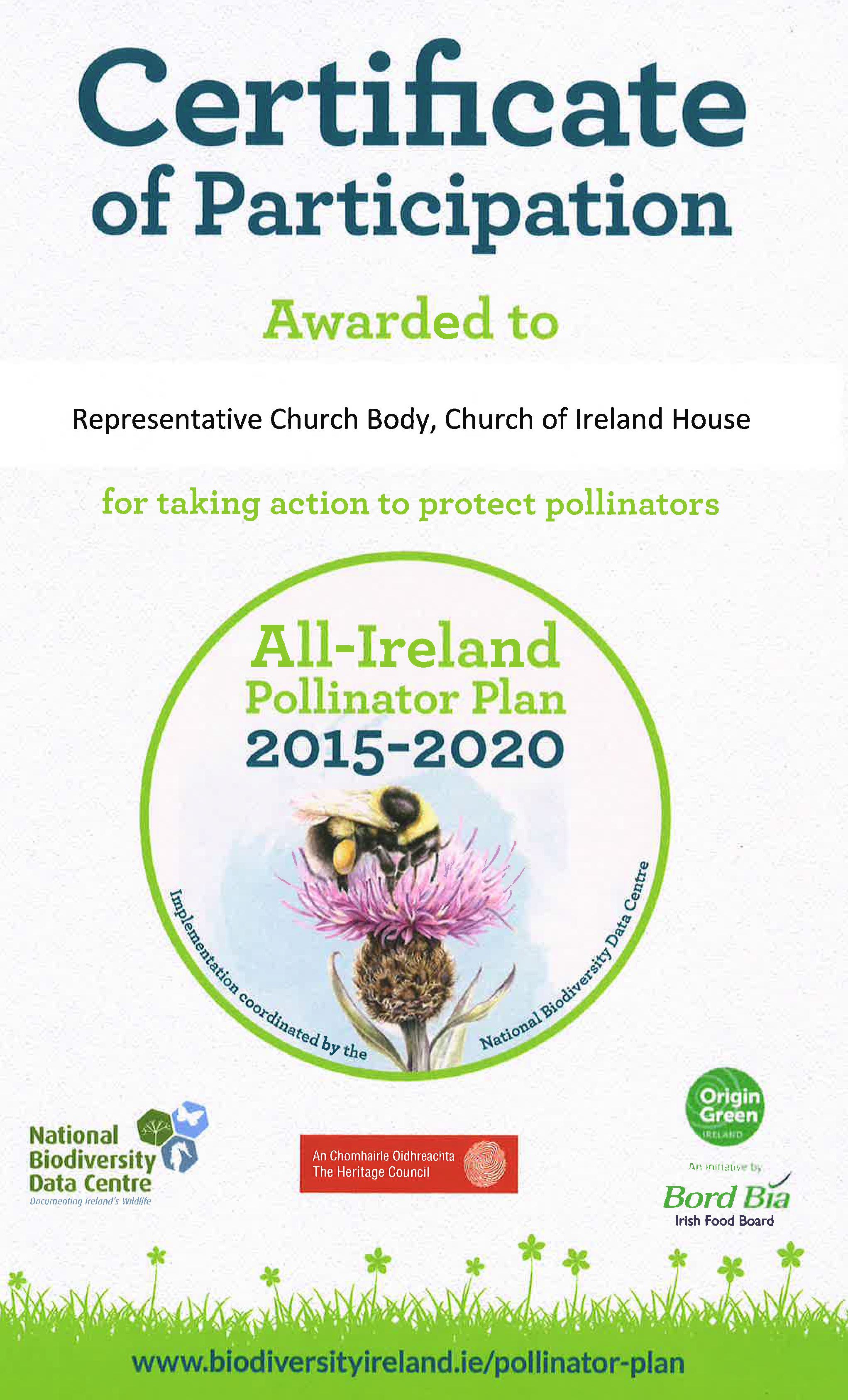 RCB Pollinator Plan Certificate