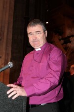 The Bishop of Clogher prepares to lead devotions on the final day of Synod